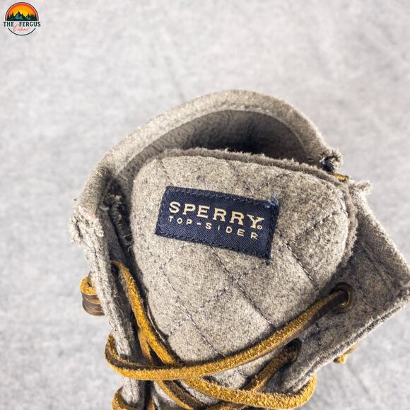 Sperry Saltwater Emboss Ankle Duck Boots Gray Black Waterproof Women's Size 9 - Picture 10 of 12